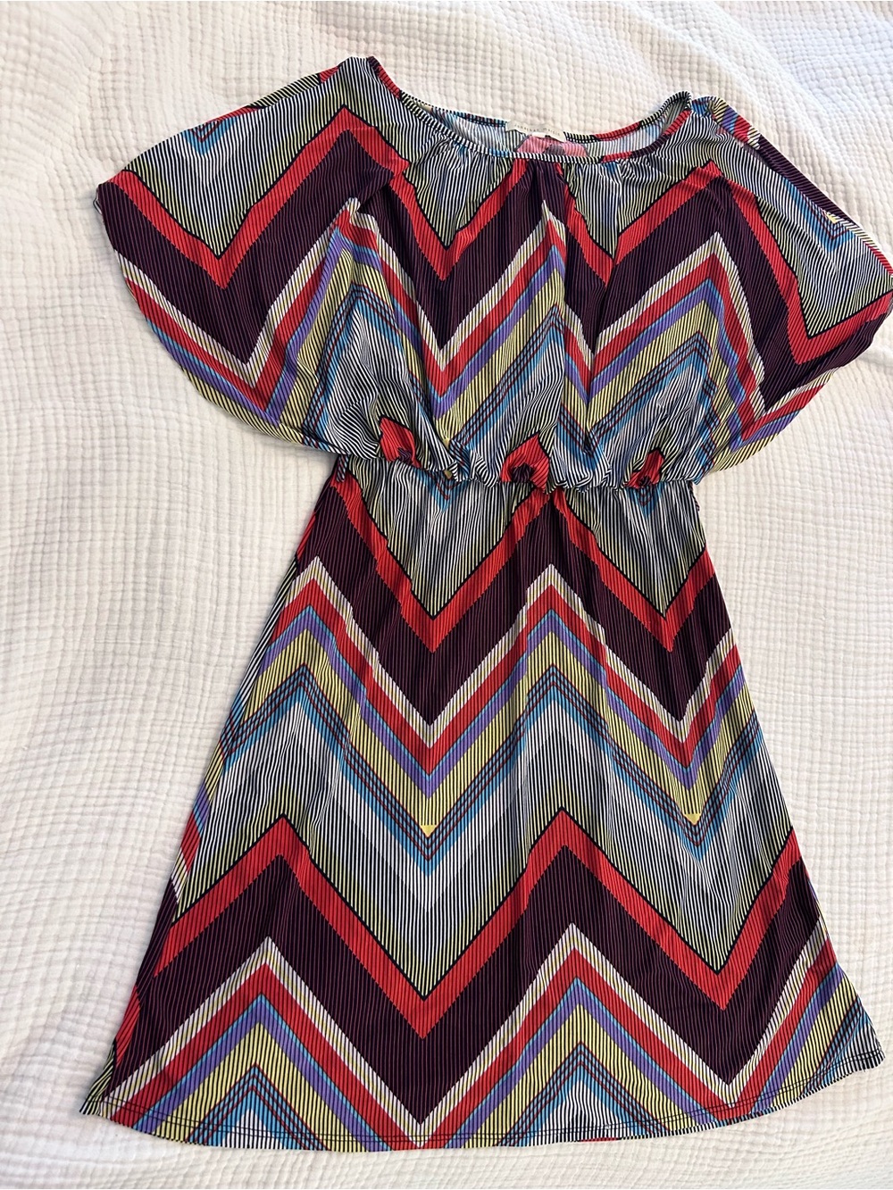 Chevron Print Casual Miki Dress - Multicolor